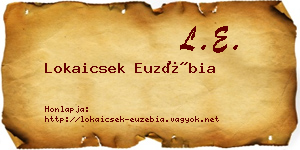 Lokaicsek Euzébia névjegykártya